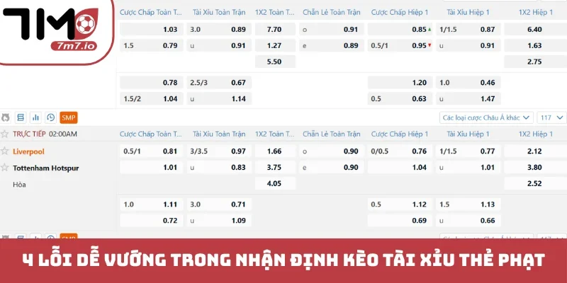 4 lỗi dễ vướng trong nhận định kèo tài xỉu thẻ phạt