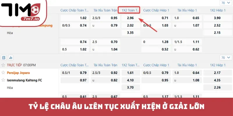 Tỷ lệ châu Âu liên tục xuất hiện ở giải lớn